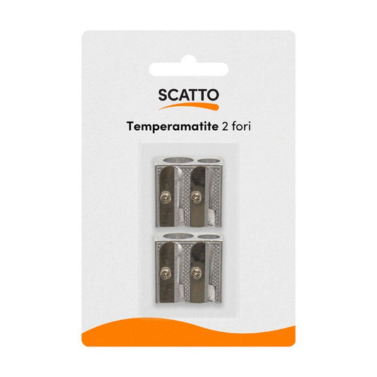 Confezione da 2 temperamatite metallo 2 fori - SCATTO ENERGIA CREATIVA - 