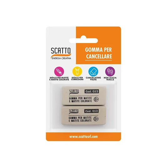 Confezione 2 gomme per cancellare bianche - SCATTO ENERGIA CREATIVA - 