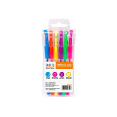Set 6 penne gel colori fluo