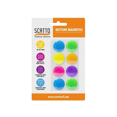 Confezione 8 bottoni magnetici 2 cm - Fluo