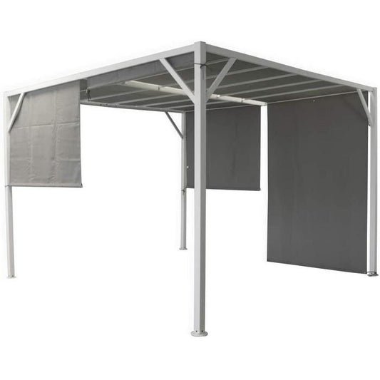 Gazebo da giardino in metallo con copertura in tessuto - Cubo - VERDELOOK - 34274617229528