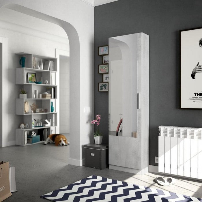 Portascarpe a colonna 1 anta con specchio - Kristal
