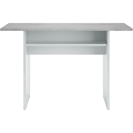 Tavolo console salvaspazio a libro bianco e cemento - FORES - 34266339541208