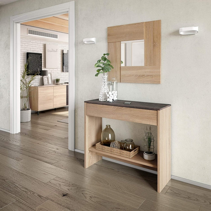 Console per ingresso con specchio rovere - Oxys - FORES - 34280020639960