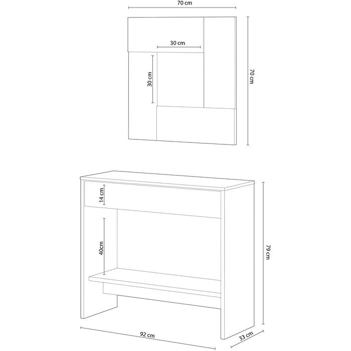 Console per ingresso con specchio rovere - Oxys - FORES - 34280020934872