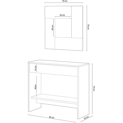 Console per ingresso con specchio rovere - Oxys