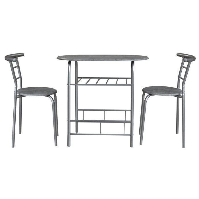 Set tavolo con 2 sedie salvaspazio in metallo e MDF - Manchester - CASA COLLECTION - 34266238451928