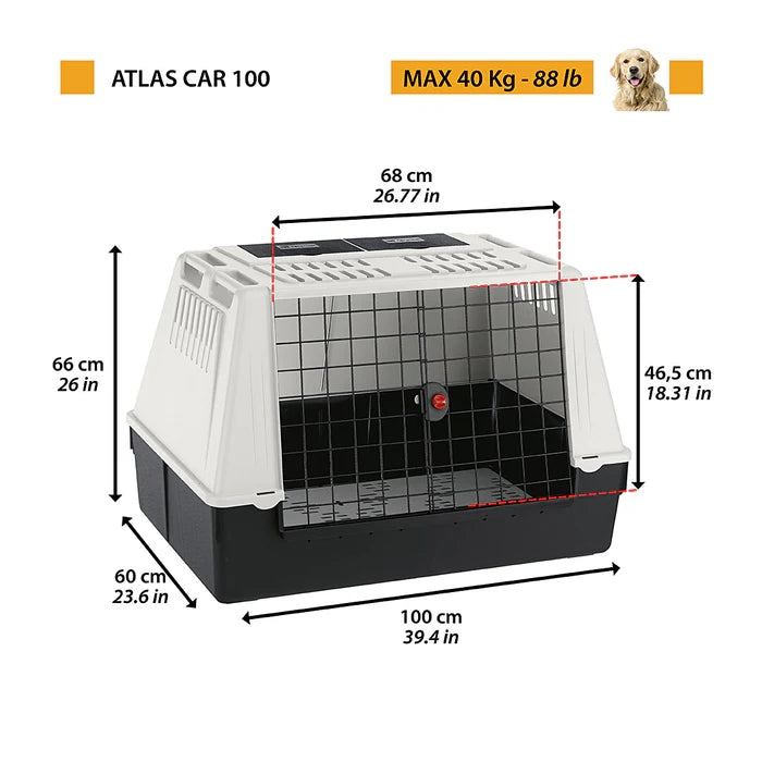 Trasportino per cani per auto - Atlas Car 100 - FERPLAST - 66088298086778