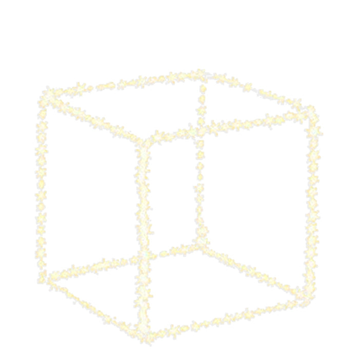 Cubo luminoso con 410 micro-led bianco caldo 45x45 cm - Classic