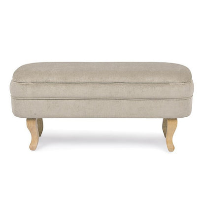Panca contenitore  in tessuto con gambe in legno - Chenille