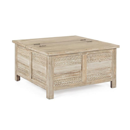 Tavolino con contenitore in legno shabby - Mayra