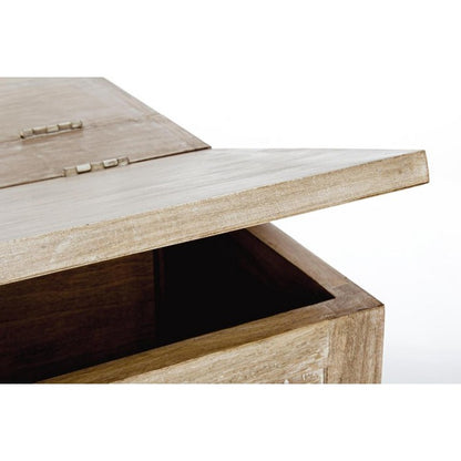 Tavolino con contenitore in legno shabby - Mayra