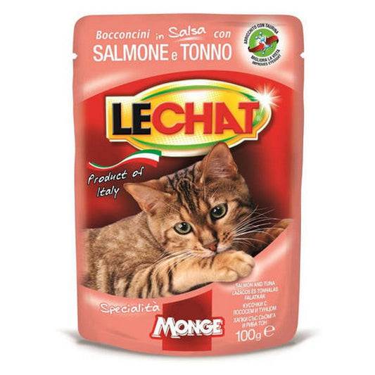 LeChat Adult Bocconcini con Salmone e Tonno 100g - MONGE - 34289782063320