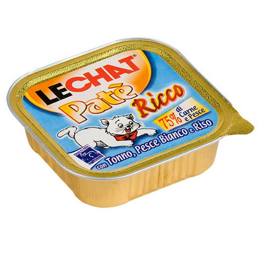 LeChat Adult Paté Ricco con Tonno, Pesce Bianco e Riso 100g - MONGE - 34289787601112