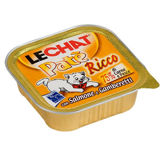 LeChat Adult Paté Ricco con Salmone e Gamberetti 100g - MONGE - 34289787175128