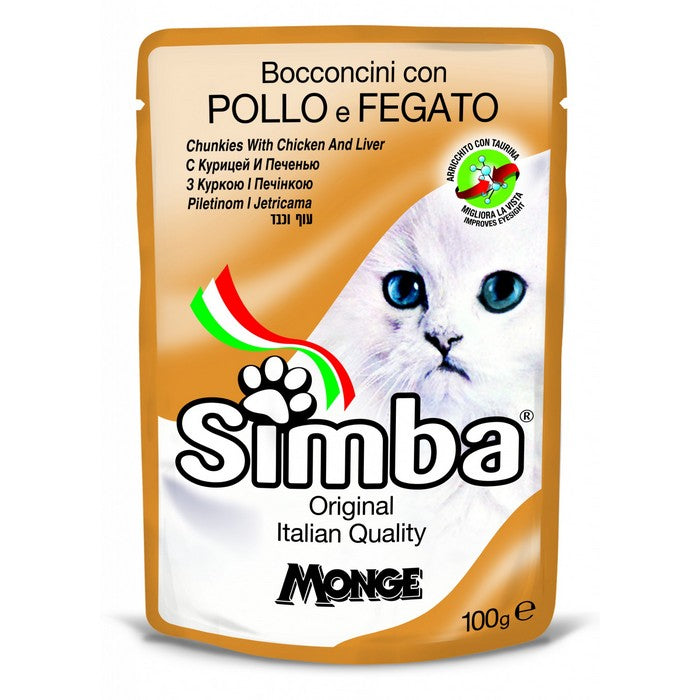 Simba Gatto Bocconcini con Pollo e Fegato 100g - SIMBA - 34515986022616
