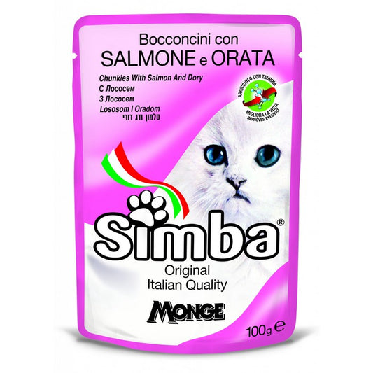 Simba Gatto Bocconcini con Salmone e Orata 100g - SIMBA - 