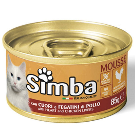Simba Gatto Mousse con Cuori e Fegatini di Pollo 85g - SIMBA - 