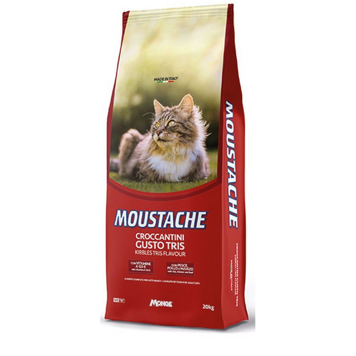 Moustache Croccantini Gatto Gusto Tris con Pesce, Pollo e Manzo