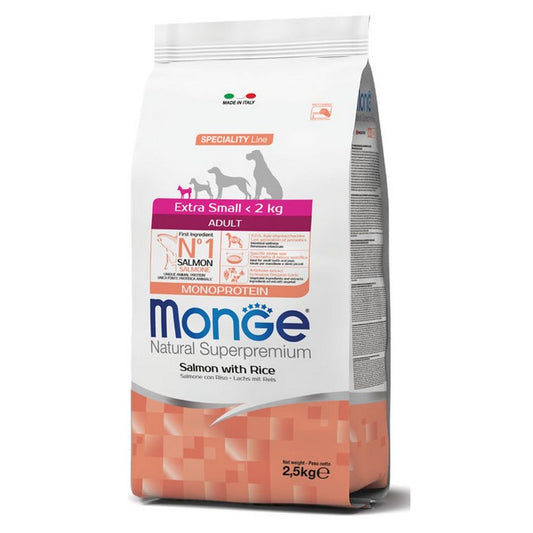 Monge Natural Superpremium Extra Small Adult Monoprotein Salmone con Riso - MONGE - 63048083505530