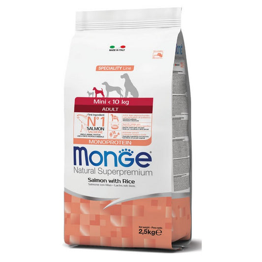 Monge Natural Superpremium Mini Adult Monoprotein Salmone con Riso - MONGE - 34289993973976
