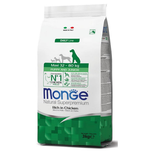 Monge Natural Superpremium Maxi Puppy & Junior Ricco in Pollo - MONGE - 63048084226426