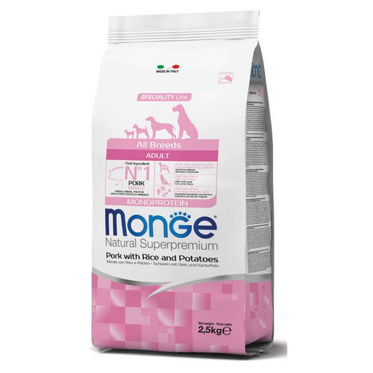 Monge Natural Superpremium All Breeds Adult Monoprotein Maiale con Riso e Patate - MONGE - 34288967221464