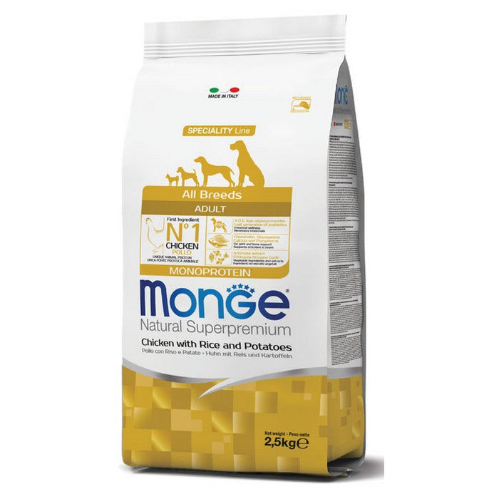 Monge Natural Superpremium All Breeds Adult Monoprotein Pollo con Riso e Patate - MONGE - 34289954488536