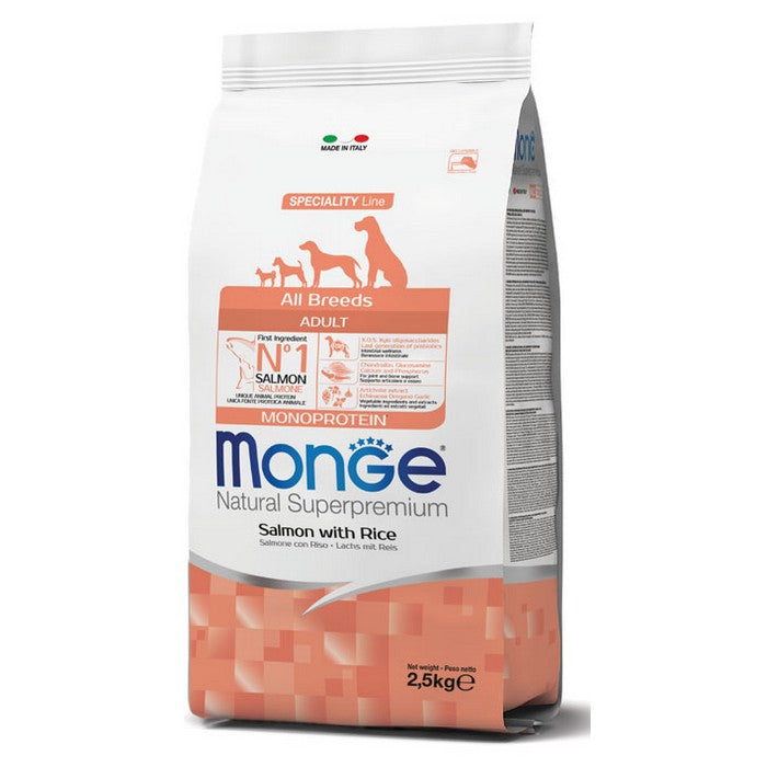 Monge Natural Superpremium All Breeds Adult Monoprotein Salmone con Riso