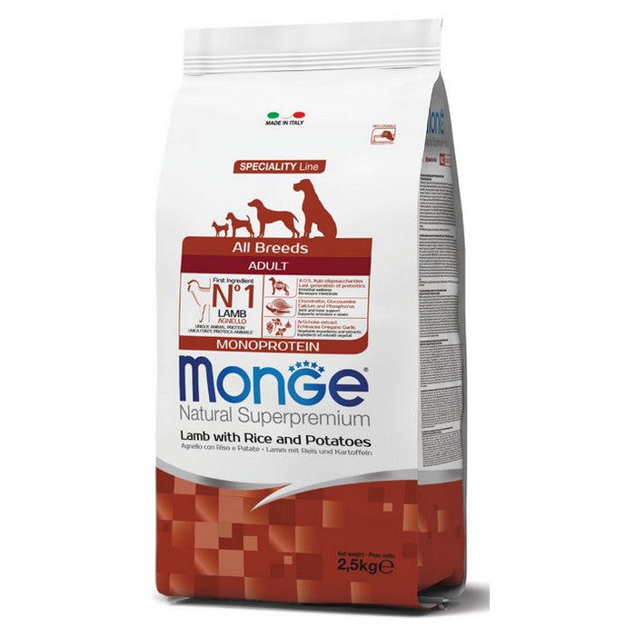 Monge Natural Superpremium All Breeds Adult Monoprotein Agnello con Riso e Patate