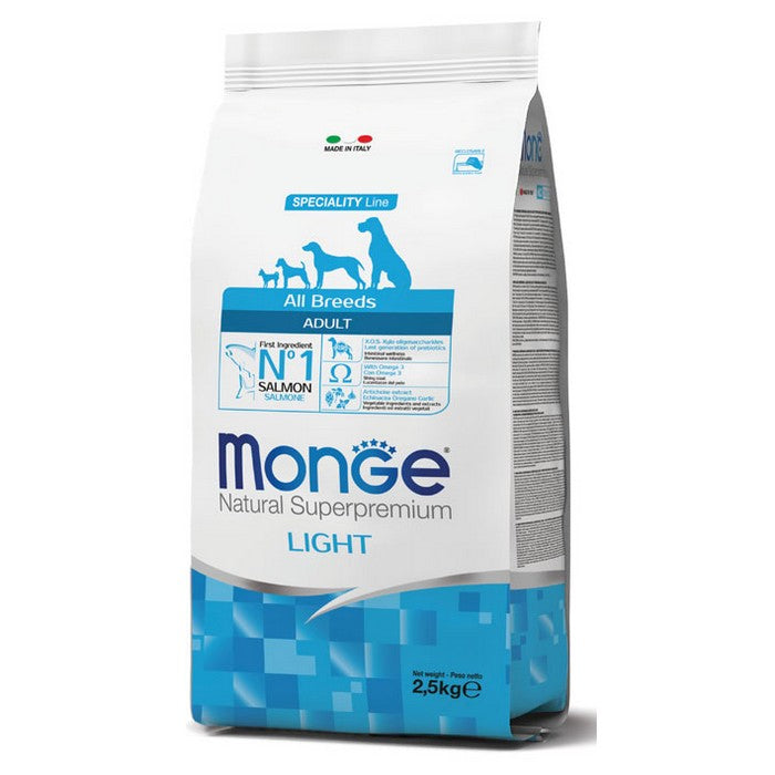 Monge Natural Superpremium All Breeds Adult Light Salmone con Riso - MONGE - 34317999243480