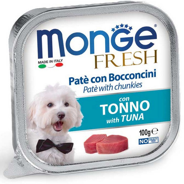 Monge Fresh Paté e Bocconcini con Tonno 100g - MONGE - 34289851105496