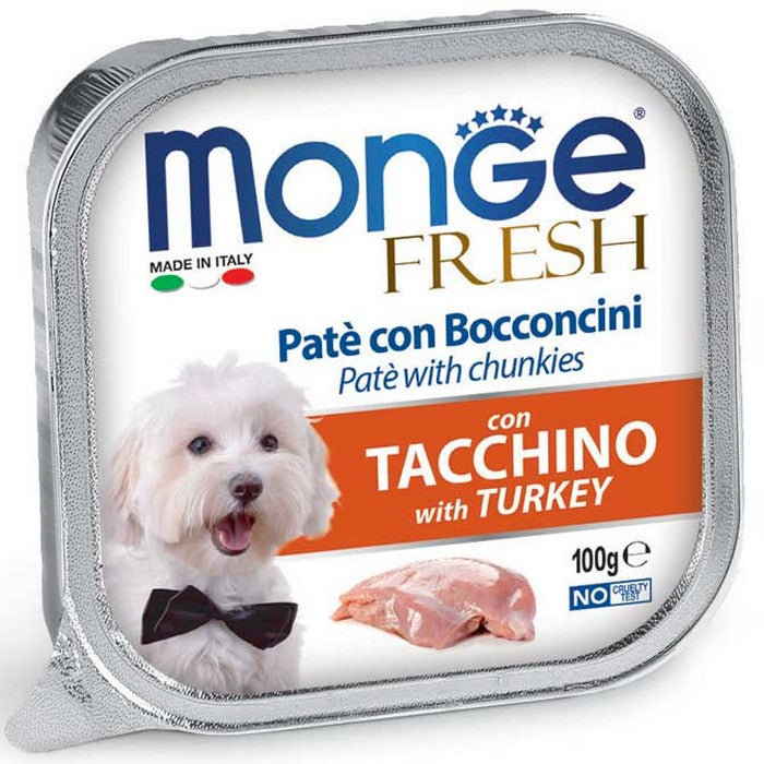 Monge Fresh Paté e Bocconcini con Tacchino 100g - MONGE - 34317033406680