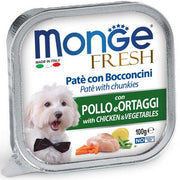 Monge Fresh Paté e Bocconcini con Pollo e Verdure 100g