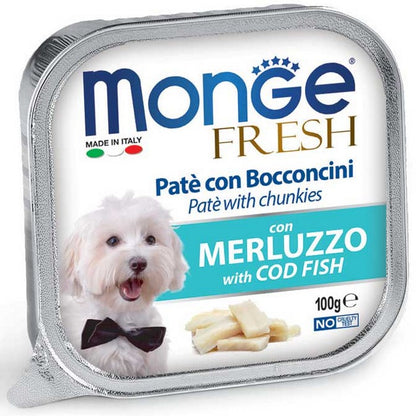 Monge Fresh Paté e Bocconcini con Merluzzo 100g