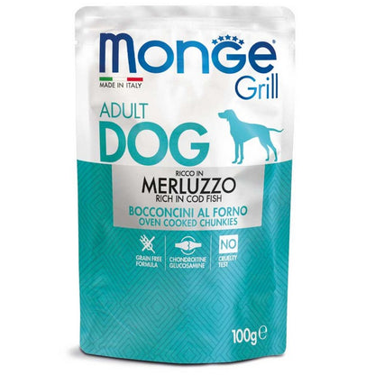 Monge Grill Bocconcini - Ricco in Merluzzo - Adult 100g