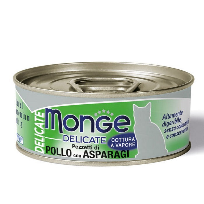 Monge Delicate Gatto Pezzetti di Pollo con Asparagi - Adult 80g - MONGE - 34317930135768