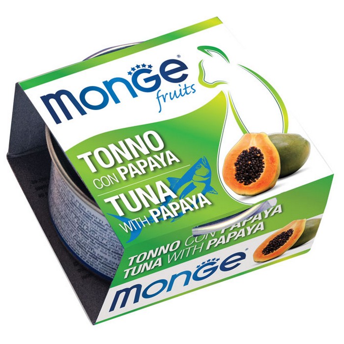Monge Fruits Gatto Pezzetti di Tonno con Papaya - Adult 80g - MONGE - 34317962019032