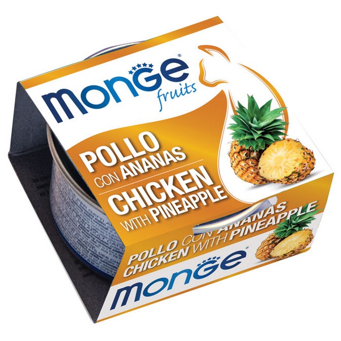 Monge Fruits Gatto Pezzetti di Pollo con Ananas - Adult 80g - MONGE - 34317968834776