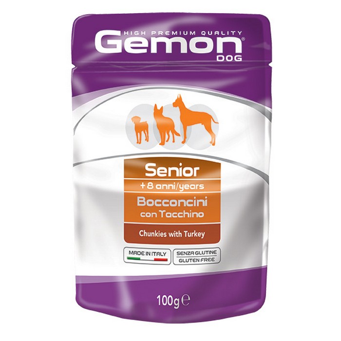 Gemon Senior Bocconcini con Tacchino 100g - GEMON - 63048090911098