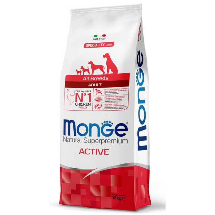 Monge Natural Superpremium All Breeds Adult Active con Pollo 12kg - MONGE - 34318000423128