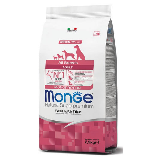 Monge Natural Superpremium All Breeds Adult Monoprotein Manzo con Riso - MONGE - 34288969122008