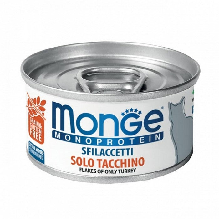 Monge Monoprotein Gatto Sfilaccetti solo Tacchino 80g - MONGE - 34318032961752