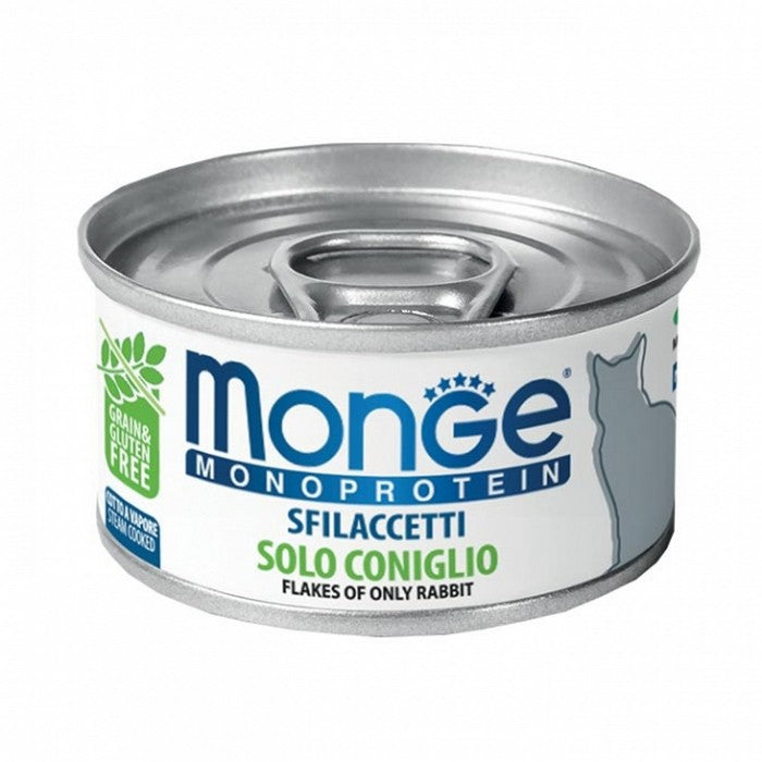 Monge Monoprotein Gatto Sfilaccetti solo Coniglio 80g - MONGE - 34318034796760