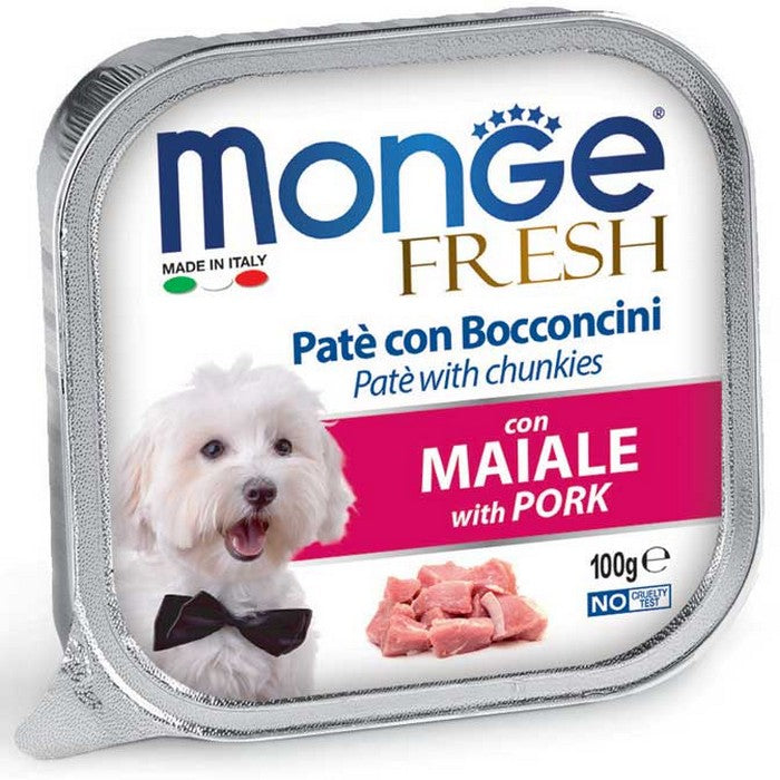 Monge Fresh Paté e Bocconcini con Maiale 100g - MONGE - 34318046953688