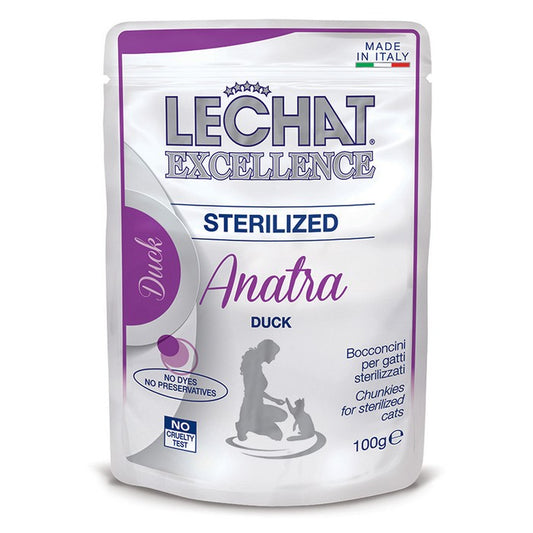 LeChat Excellence Sterilised Bocconcini con Anatra 100g - MONGE - 34289804017880