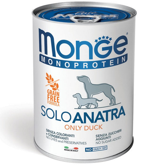 Monge Monoprotein Paté Solo Anatra 400g - MONGE - 34317069648088