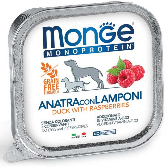 Monge Monoprotein Paté Anatra con Lamponi 150g - MONGE - 34317072138456