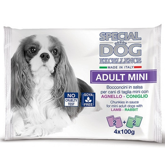 Special Dog Excellence Multipack Buste Adult Mini - Agnello e Coniglio 4x100g - MONGE - 34318119370968