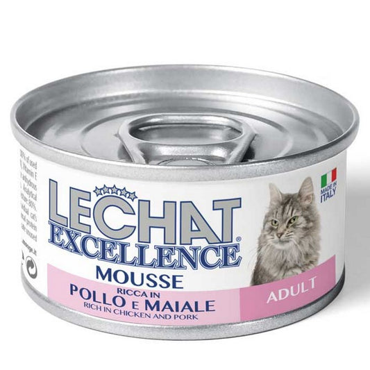 LeChat Excellence Mousse Ricca in Pollo e Maiale - Adult 85g - MONGE - 34289799299288